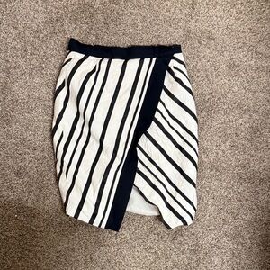 H&M Black and White Striped Pencil Skirt